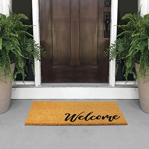 Tapete Rectangular De Fibra De Coco Natural Welcome