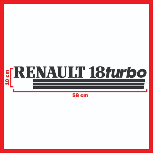 Calcos Vinilos Parabrisas Luneta Autos Renault 18 Turbo Reno