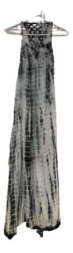 Vestido Boho Me/forever 21 Medium Batik Blanco/verde Gris