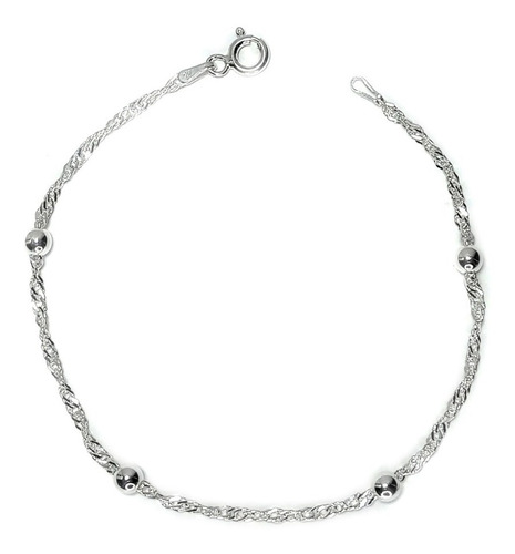 Pulsera Bolitas Plata Fina 925