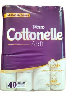 Papel Higiénico Kleenex Cottonelle Soft Care Con 40 Piezas