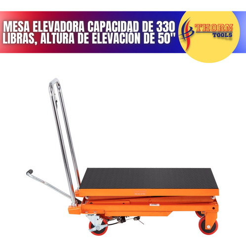 Mesa Elevadora Hidraulica 330lb 150 Kg Rango 11-50 PuLG Alto