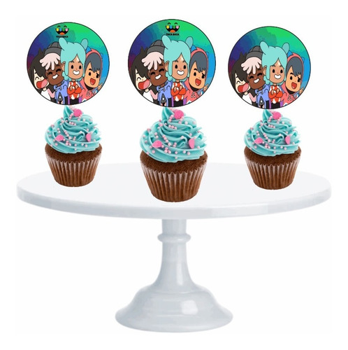 Toca Boca Cupcake Toppers Adorno Para Muffins X10