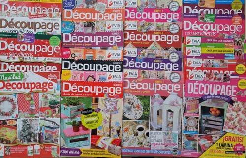 Lote 19 Revistas Decoupage Arte De Cortar Y Pegar