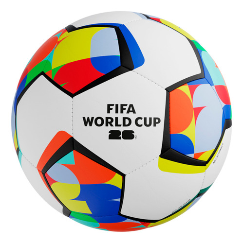 Pelota Futbol Copa Mundo 2026 Nro. 5 + Inflador Mundial Fifa Blanco-turquesa-naranja / Inflador