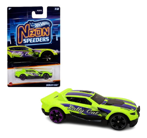 Rally Cat Hot Wheels Neon Speeders Miniatura Coleção Carros