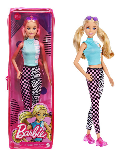 Muñeca Barbie Fashionistas 158 Coletas Largas Y Rubias
