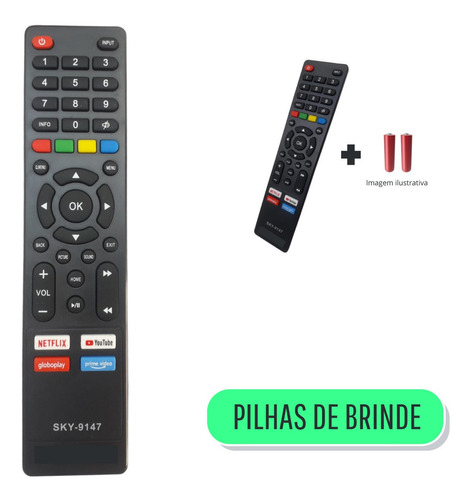 Controle Remoto Tv Compatível Com Multilaser Tv Smart