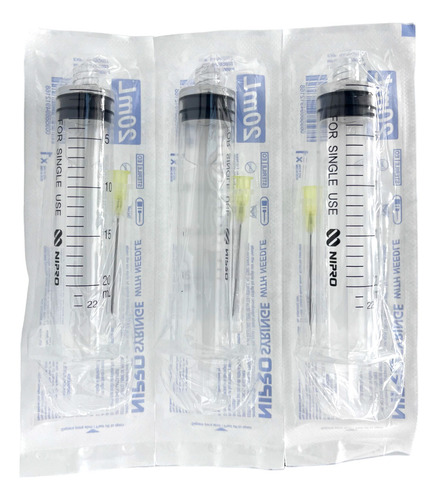 Jeringa HiPodérmica 20 Ml Con Aguja20x38 Nipro Caja C/50