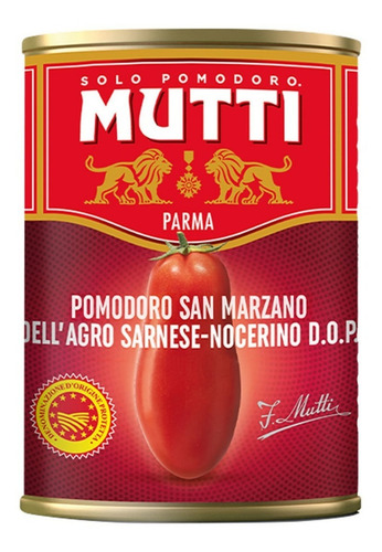 Lata De Tomate Mutti San Marzano Dop 400 Gr.