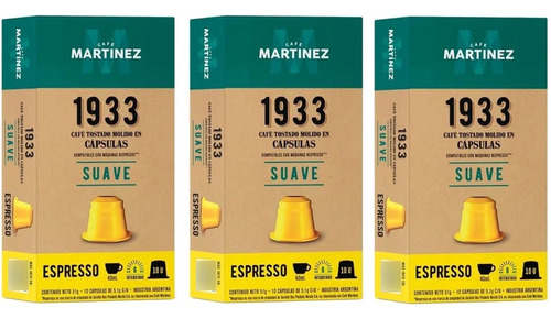 Café Martínez En Cápsulas, Espresso Suave X30u Nespresso