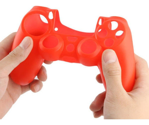 Protector De Silicona Compatible Con Control Ps4 / Rojo