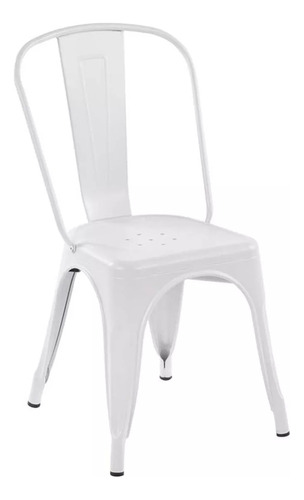 Silla Tolix Comedor Metálica Vintage Industrial Estructura De La Silla Blanco Asiento Blanco