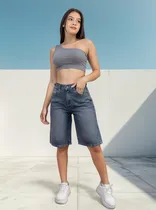 Comprar Pack X3 Bermudas Jeans Rígido Color Madera Oxido Para Mujer