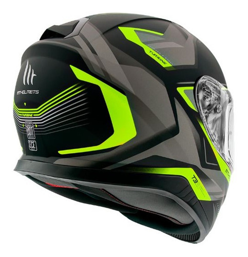 Imagen 2 de 5 de Casco Para Moto Mt Helmets Thunder Sv Turbine C3 Neon
