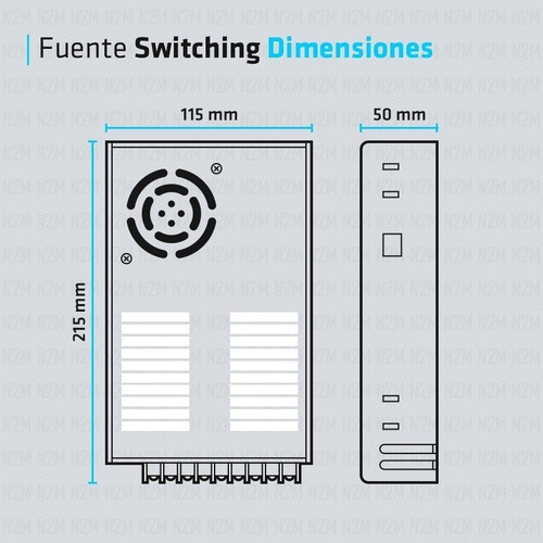 Imagen 4 de 10 de Fuente 12v 30a Metalica Regulada Switching Tira Led Cctv