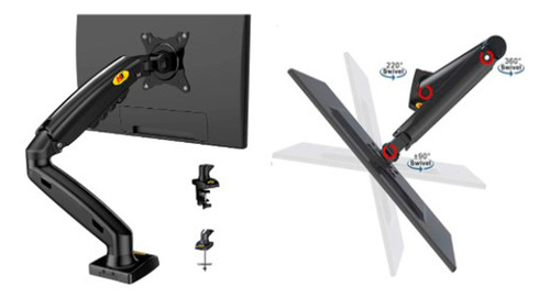 Suporte North Bayou NB F80 de mesa para TV/Monitor de 17" até 27" preto