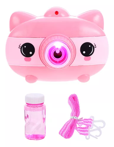 Little Kids Fubbles Bubble Cámara con sonido de obturador realista, luces  divertidas y música. Incluye solución de burbujas premium, rosa (47302E)