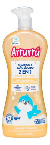Shampoo Y Baño Liquido Arrurru Delicada Nutrición 750 Ml