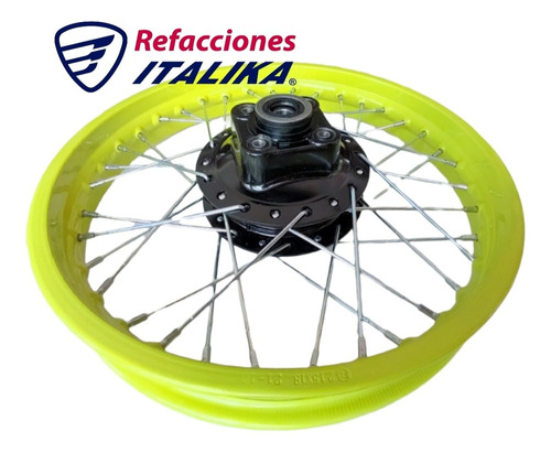 Rin Trasero Completo Moto Dm200 Amarillo Original