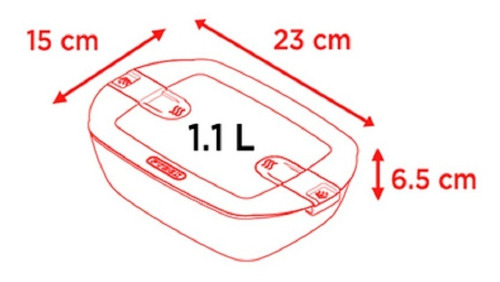 Contenedor Rectangular Hermetico O Cuisine 1.1l
