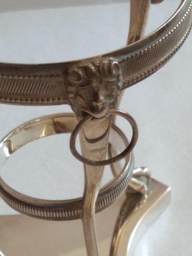 Imagen 5 de 9 de Base Plata Tiffany & Co Dos Niveles Con Mascarones Leones