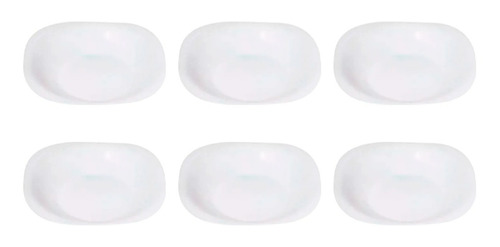 Plato X6 Luminarc Carine Postre Blanco 19cm Vidrio Templado