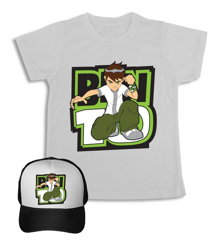 Ben 10 Camiseta + Gorra  Combo Para Niños