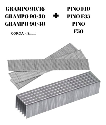 Grampo 90/16 + 90/30 + 90/40 + Pino F10 F35 F50 P/ Pinador