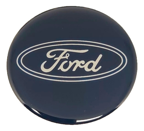 1 Emblema Adesivo Poliester P/calota Ford 51mm Azul