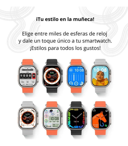 Smartwatch Reloj Inteligente Dt N0.1 Dt8 Ultra Doble Correa Plateado Deportiva Naranja Naranja