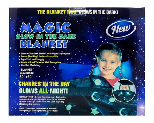 Imagen 9 de 9 de Manta Luminosa Frazada Luminosa Cobija Niños Planetas