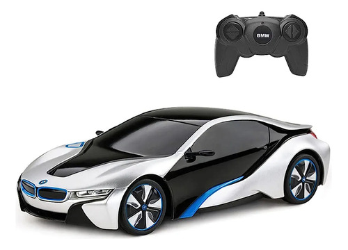 Carro De Control Remoto Bmw I8 Plateado Escala 1:24