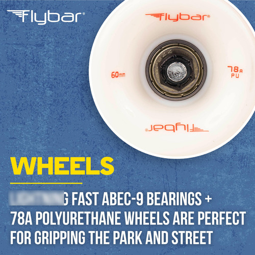 Patineta Flybar Skate Cruiser Boards 24 A 27.5 Pulgadas Color De Las Ruedas Color De Los Rulemanes