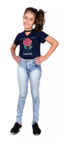 calça rasgadinha feminina infantil