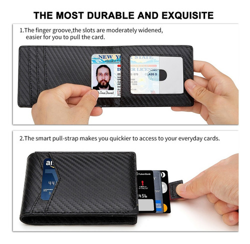 Cartera Hombre,billetera Bloqueo Rfid Diseño Inteligente