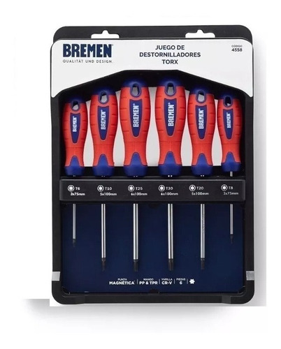 Set Destornilladores Bremen® Torx 6pz Profesionales T6 A T30