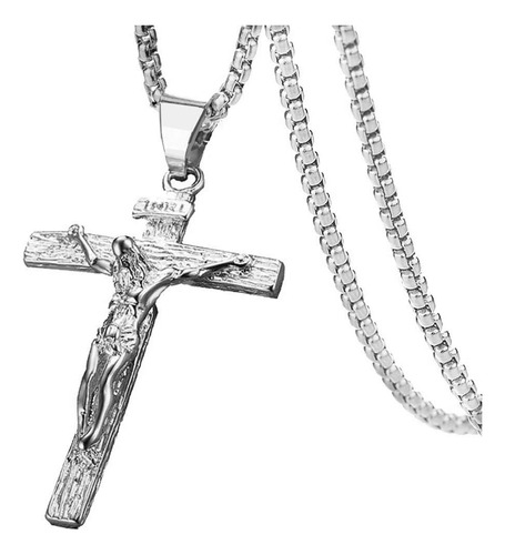 Axmerdal Cruz De Acero Inoxidable Collar Jesucristo Cruz Y