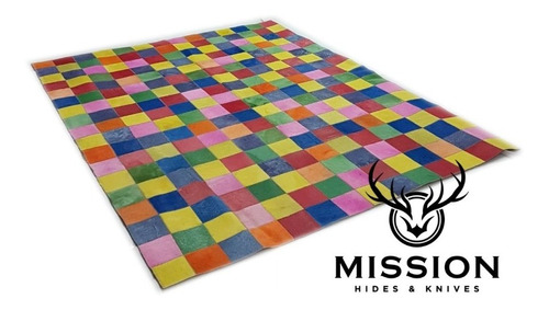 Alfombra Cuero Vaca Multicolor Patchwork  1,4 X 1,8 M