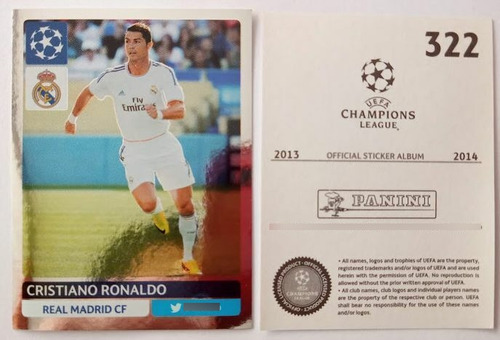 Panini Champions League 13/14 Figurita No. 322 Cristiano R