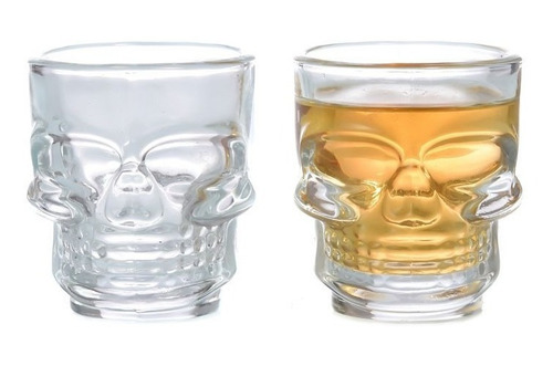 Set X4 Vasos Chupitos Shot Calavera Tequila Whisky Denbu