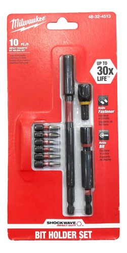 Set Porta Puntas De Impacto Milwaukee Extensión Magnético