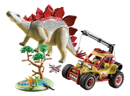 Playmobil Explorador De Vehiculo Con Stegosaurus Conjunto De