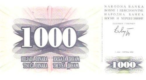 Billete Bosnia Herzegovina De 1000 Dinara S/c ¡aprovecha!