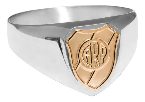 Anillo Sello Escudo River Plata 925 Oro Rojo 18k Carp Fútbol