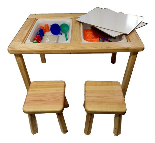 Juego De Mesa Niños Montesori Ingeniacrea+2bancos+accesorios