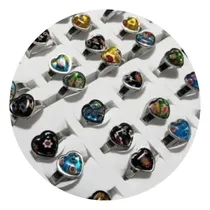 Comprar Anillos Acero Quirurgico Corazones Lote X 12 Unidades Surtid
