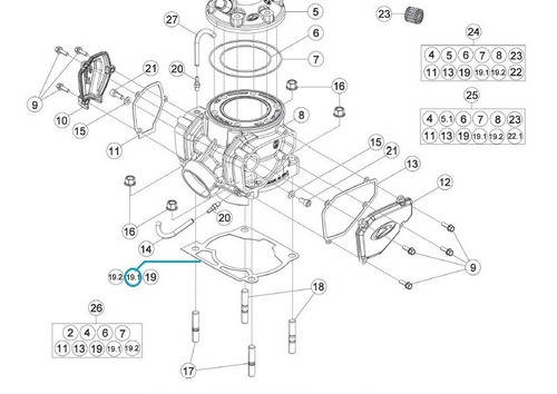 Junta Base Cilindro Beta Rr 300cc 2t Cartón 0.4 Mm