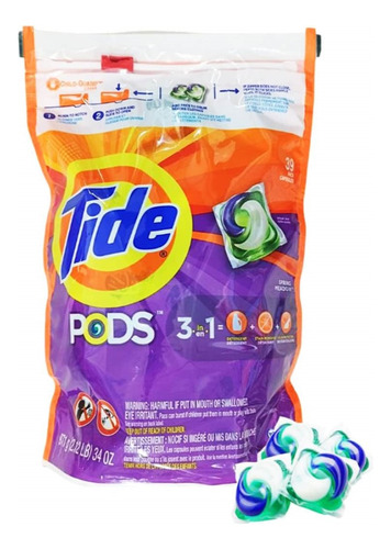 Detergente En Capsulas Tide Pods Spring Meadow 39 Unidades