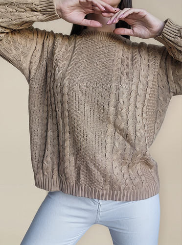 Sweater Mujer Tramado Lana Acrilica